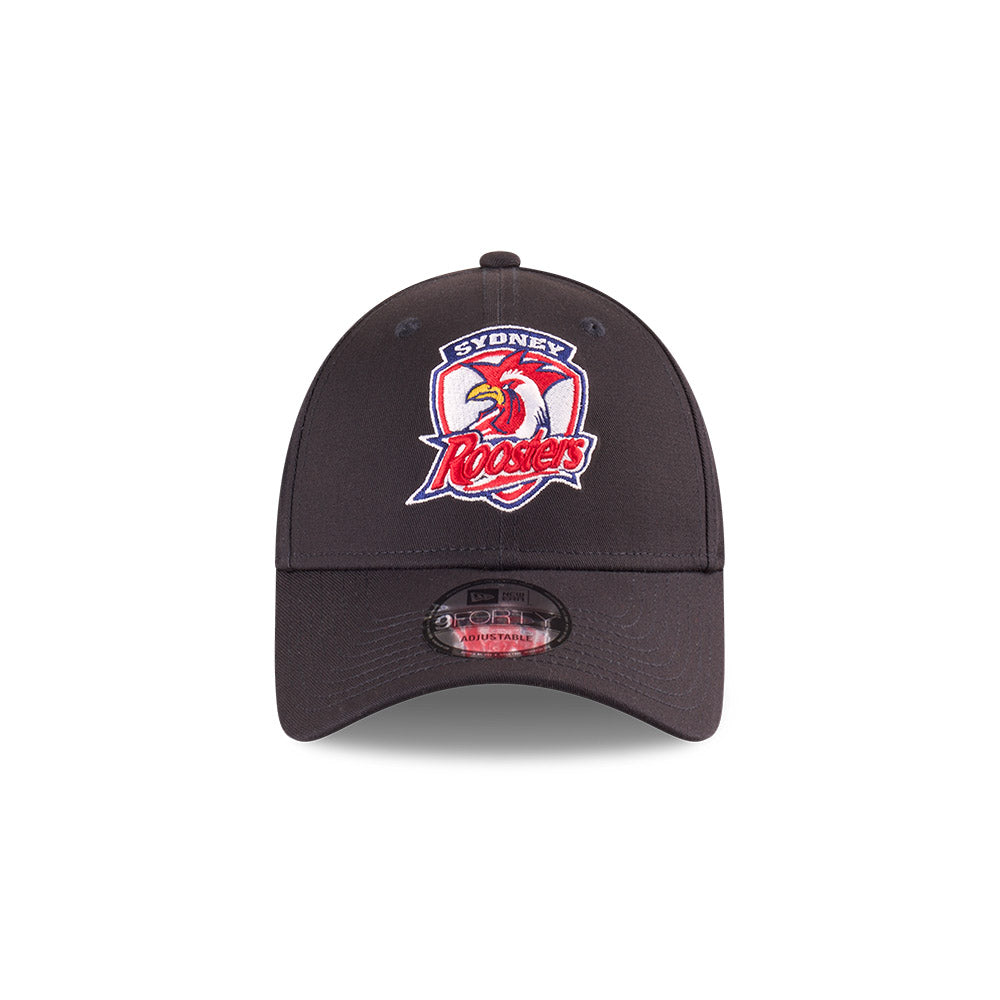 Sydney Roosters Youth Hat - NRL 2025 Badged Navy OTC 9Forty Kids Strapback Cap - New Era